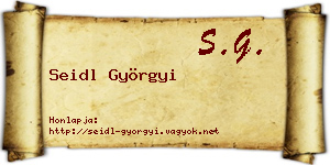 Seidl Györgyi névjegykártya
